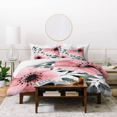 Marta Barragan Camarasa Big Flowers Duvet Cover & Sham Set - Deny Designs