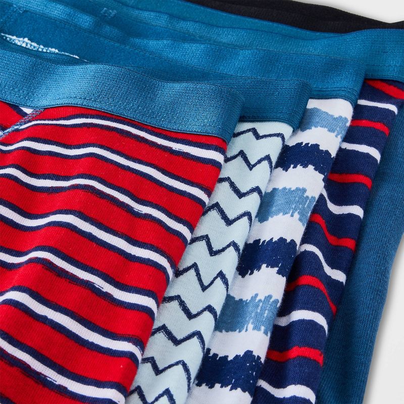 Boys' 10pk Striped Boxer Briefs - Cat & Jack™ Red/Blue, 5 of 5