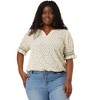 Agnes Orinda Women's Plus Size Boho Smocked Short Puff Sleeve Ruffled Cuff Spring Summer Polka Dots Blouses - 3 of 4