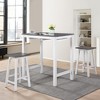 3-Piece Dining Set with 2 Stools for Dining Room and Kitchen - 3 of 4