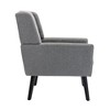 VASIP  Modern Ergonomic Accent Chair with Soft Linen Fabric,Comfortable Chair with Black Legs ,for Living Room,Bedroom Chair,Beige - 3 of 4