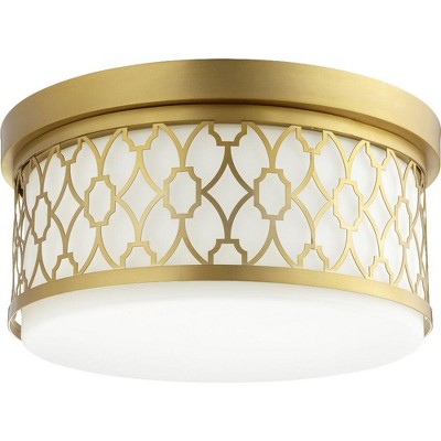Quorum Lighting 3 - Light Flush Mount in  Aged Brass