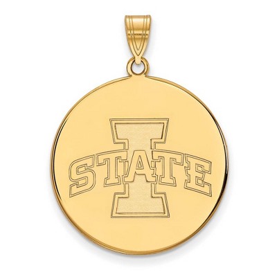 Black Bow Jewelry 14k Yellow Gold Iowa State Cyclones NCAA Extra Large Pendant
