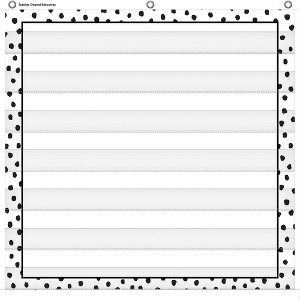 Teacher Created Resources® Black Painted Dots on White 7 Pocket Chart, 28" x 28" - 1 of 3