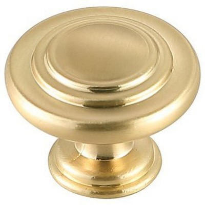 Brushed Gold Round Mushroom Knob Set with Mounting Hardware