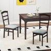 Tangkula Modern Dining Chairs Set of 4 w/ Rubber Wood Frame Hollowed Backrest for Kitchen - 3 of 4