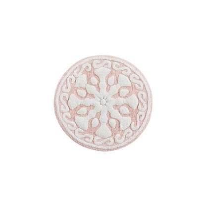 JUJABU 25"x25" Boho Round Medallion Tufted Cotton Bath Rug