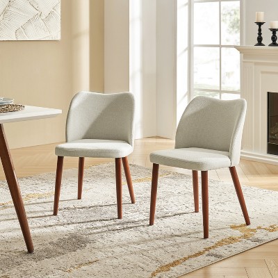 Elisa Mid-century Modern Upholstered Dining Chair Set of 2 | ARTFUL LIVING DESIGN