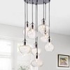 Warehouse Of Tiffany 27" x 27" x 14" 8-Light Beveen Pendant Black : ETL Listed, Glass Shades - 2 of 2