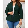 YESFASHION Women's Plus Size Casual Open Front Work Office Jackets Blazer Blazers with Pockets - 2 of 4