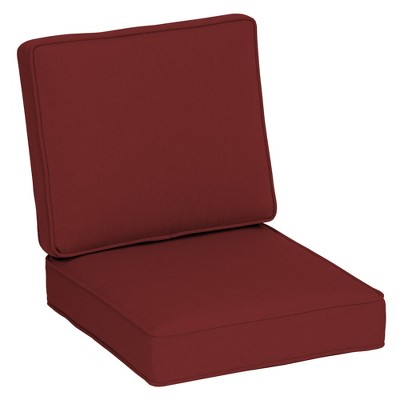 24" x 22" Firm Deep Seat Cushion Set Classic Red - Arden Selections