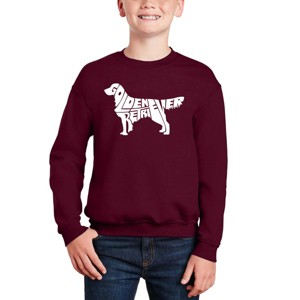 LA Pop Art Golden Retreiver - Boy's Word Art Crewneck Sweatshirt - 1 of 3