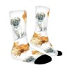Cat Dog Women Printed Crew Socks Funny Funky Socks Soft Polyester Novelty Gifts for Artists Men - 3 of 4