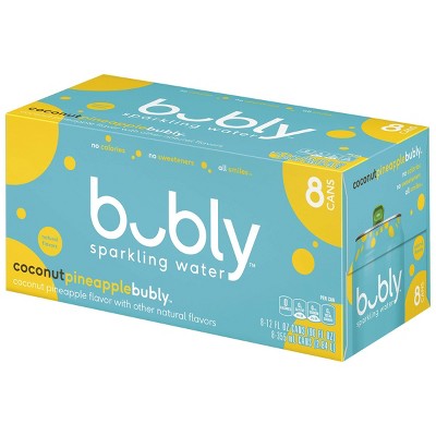 bubly Coconut Pineapple Sparkling Water - 8pk/12 fl oz Cans