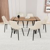 NicBex Dining Room Table Set for 6 Morden Dining Table Set with Walnut MDF Tabletop, Metal Legs and 6 Suede Chairs for Home Office - image 4 of 4