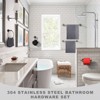 WOWOW 6-Piece Stainless Steel Bathroom Towel Rack Set in Brushed Nickel - 2 of 4