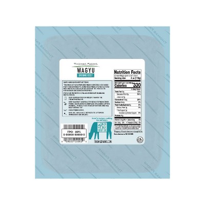 Thomas Farms Kuro Wagyu Ground Beef Brick - Frozen - 16oz