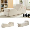 Mjkone Corduroy Yoga Chaise Lounge Chair,Curved Yoga Lounger Sofa with Movable Headrest/Waist Cushion/Footrest,Non-Slip Bottom - 4 of 4
