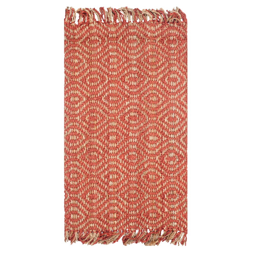 Rust Geometric Woven Accent Rug 2'6inX4' - Safavieh