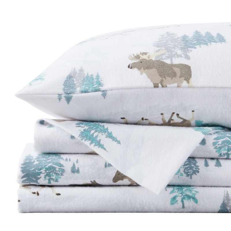 Market & Place Turkish Cotton Flannel Printed Sheet Set, 2 of 7