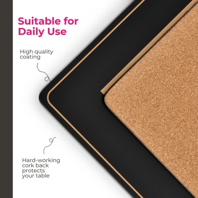 Tally Ho Black and Gold Hardboard Placemats Set of 4