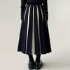 Anna-Kaci Women's Contrast Pleated Maxi Skirt with Structured Panels, Flowing A-Line Movement, and Soft Flexible Waist - One Size Fits Most, Black - 4 of 4