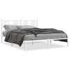 vidaXL Metal Bed Frame without Mattress with Headboard White 59.1"x78.7" - 2 of 4