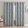 HLC.ME Amalfi Paisley Faux Silk 100% Blackout Thermal Lined Curtain Grommet Panels - Energy Efficient, Noise Reducing - Set of 2 - 2 of 4
