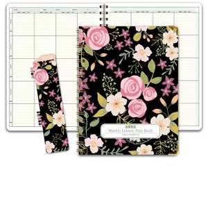 Elan Publishing Company W208FT -33 Fashion Teacher Planner Set - BLACK FLORAL - 1 of 4