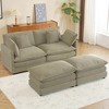 75.6" Modern Corduroy Modular Sectional Sofa Bed with Side Storage Pockets & Two Movable Ottomans - 2 of 4