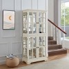FURNIinspire Utility Storage Cabinets Antique Display Cabinet, Showcase With Glass Doors For Collections, Living Room, White, 15.75"*30.32"*68.7" - 2 of 4