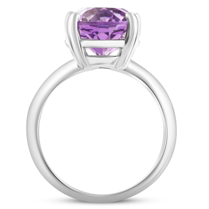Pompeii3 4Ct Large 10x8mm Oval Amethyst Solitaire Ring 10k White Gold, 3 of 6