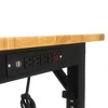 48" Adjustable Workbench With 4 AC Power Outlets And 2 USB-A Ports Hardwood Workbench, High Weight Capacity Work Table - 3 of 4