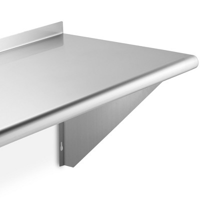 72" Stainless Steel Wall Mount Shelf with Backsplash