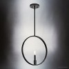 Urban Ambiance Luxury Modern Farmhouse Indoor Pendant,  15-1/2''H x 1-3/8"W x 15''D,  Matte Black Finish, UHP4487 - 3 of 4