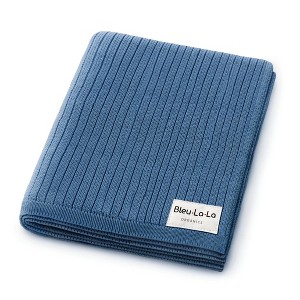 Bleu La La , 100% Luxury Organic Cotton Ribbed Baby Swaddle Blanket for Newborn and Infant Boys and Girls - 1 of 4