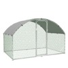 Large Metal Chicken Coop, Walk-in Poultry Cage with Cover, Dome Roof Hen House with Security Lock, Chicken Run for Backyard, 9.8' x 6.5' x 6.5' - 3 of 4