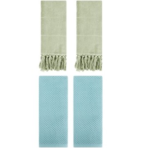 REGALWOVEN 4 Pcs Cotton Bathroom Hand Towels for Spa, Hotel - 1 of 4