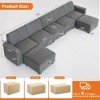 140" Sectional Sofa with Storage, U Shaped Convertible Sofa w/ Ottomans, 7-Seat Modern Convertible L Shaped Couch for Living Room - 2 of 4
