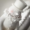 12.5"H & 12"H Sullivans Christmas Frosted Snowman Figurines Set of 2  White - 2 of 3