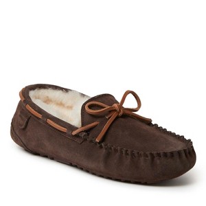 Fireside By Dearfoams Men's Victor Genuine Shearling Moccasin Slipper - 1 of 4