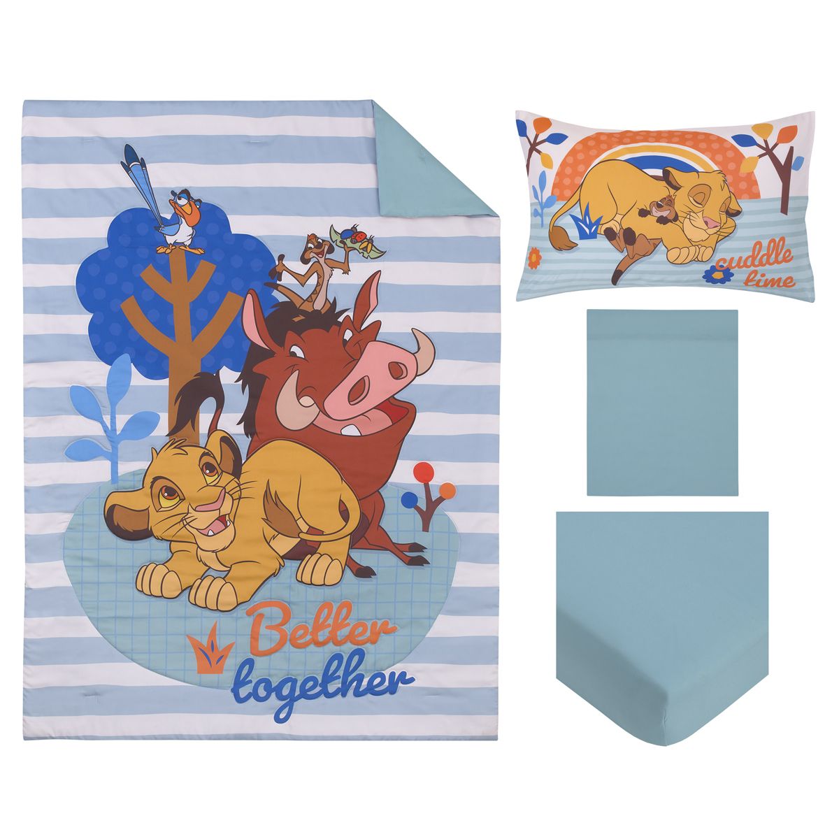 Disney The Lion King Blue, Tan, and Orange, Better Together 4 Piece Toddler Bed Set - thumbnail 8