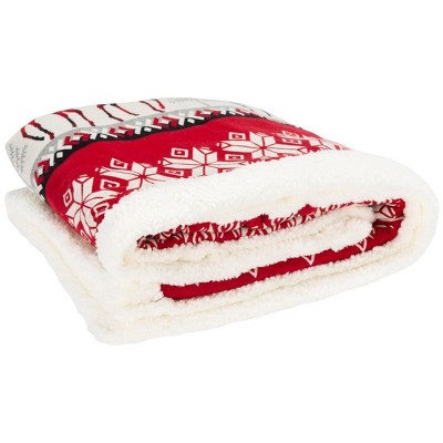 Prancer Faux Shearling Throw - Red - 50" X 60" - Safavieh.