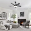 Wanze of Ocean 42 in. Modern Indoor Black 6-Speed Black Blades 3-Size Downrod Mount Ceiling Fan with 3-Color Dimmable LED Light - 2 of 4
