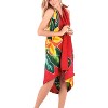 LA LEELA Women's Summer Beach Bikini Wraps Swimwear Cover up Wrap Skirt Bathing suit Swimsuit Sarong Coverups for Women One Size Red, Floral - 2 of 4