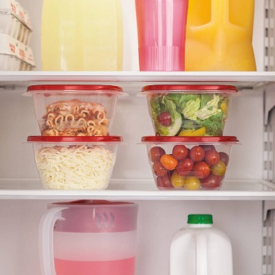 Rubbermaid 4pk 5.2c TakeAlongs Deep Square Food Storage Containers Ruby Red: Plastic Containers with Lids, Dishwasher-Safe - Thumbnail 4
