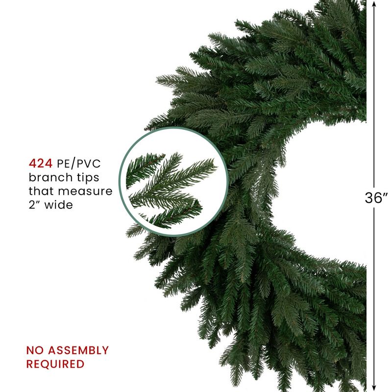 Northlight Real Touch™ Grande Spruce Artificial Christmas Wreath - Unlit - 36", 6 of 9
