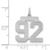 Black Bow Jewelry Sterling Silver, Jersey Collection, Medium Number 92 Pendant - 2 of 3