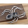 Anna-Kaci Women's Rhinestone Spider Brooch Pin with Black Gemstone Accents - 3 of 4
