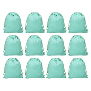 Unique Bargains 100% Cotton Reusable Washable Luggage Organizer Drawstring Bags 12 Pcs - 1 of 4